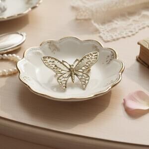 Vintage 1970's Sarah Coventry Butterfly Brooch Pin Gold Tone